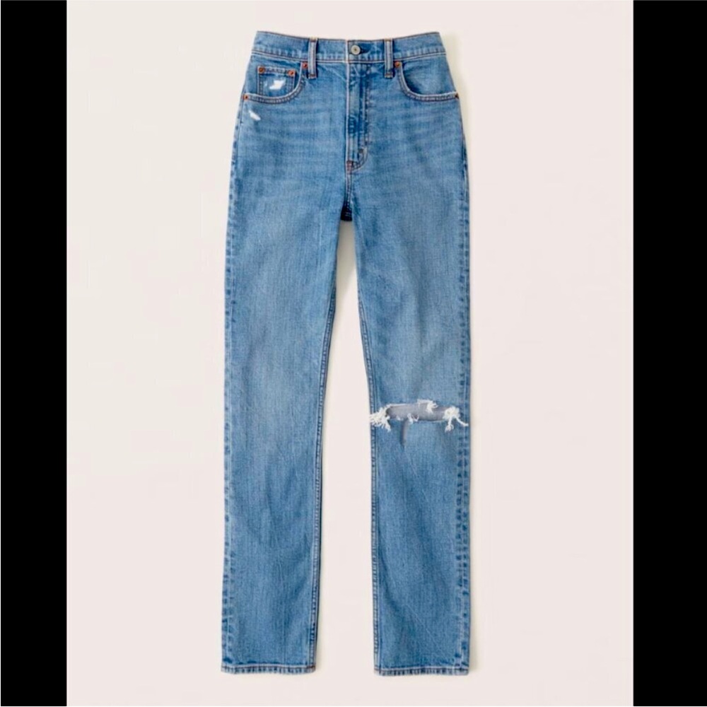 Abercrombie & Fitch The '90s Slim Straight Ultra High Rise Curve Love Jeans 4R